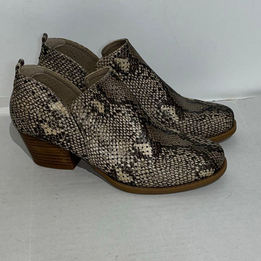 BareTraps Women's Multicolor Rizzo Snake Print Slip On Ankle Booties Size 8